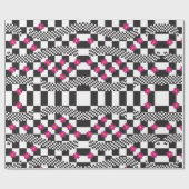 Retro-Schachbrett-Design Geschenkpapier (Flach)