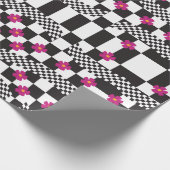 Retro-Schachbrett-Design Geschenkpapier (Ecke)