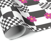 Retro-Schachbrett-Design Geschenkpapier (Rolleneckpunkt)