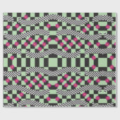 Retro-Schachbrett-Design Geschenkpapier (Flach)