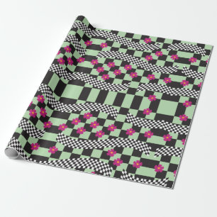 Retro-Schachbrett-Design Geschenkpapier