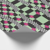 Retro-Schachbrett-Design Geschenkpapier (Ecke)