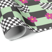 Retro-Schachbrett-Design Geschenkpapier (Rolleneckpunkt)