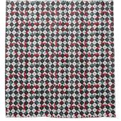 Retro-Schachbrett Duschvorhang (Vorderseite)