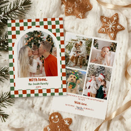 Retro-Schachbrett-Familienfoto-Bogen Weihnachten