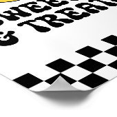 Retro Schachbrett Happy Face Süßigkeiten und Lecke Poster (Ecke)