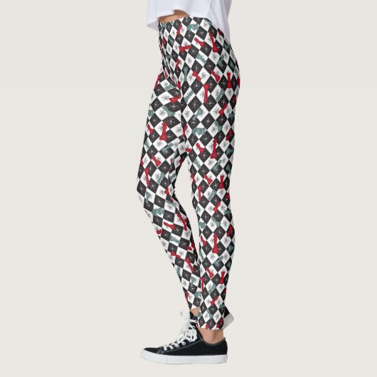 Retro-Schachbrett Leggings (Links)
