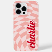 Retro-Schachbrett mit wirbelfarbenem Wellenlicht r Case-Mate iPhone Hülle (Rückseite)