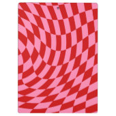 Retro-Schachbrett mit wirbelndem Button rot Klemmbrett (Rückseite)