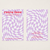 Retro-Schachbrett mit Wirbelwelle lila Ohrring-Kar (Vorne & Hinten)