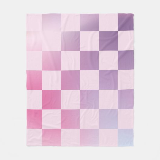 Retro-Schachbrett Sichtbares Lila Muster Fleecedecke (Vorderseite)