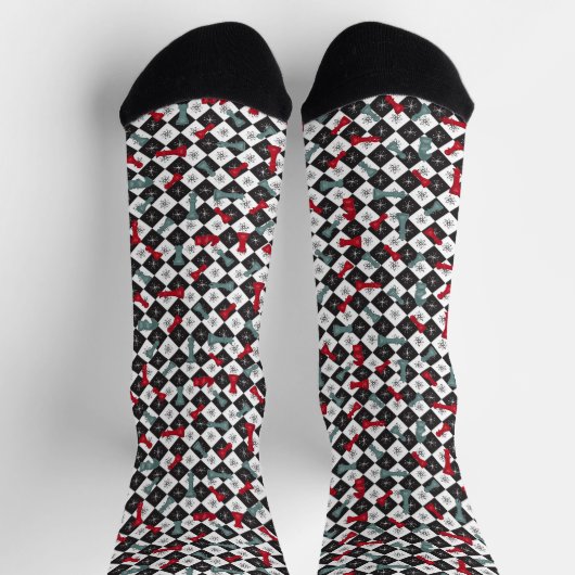 Retro-Schachbrett Socken (Oben)