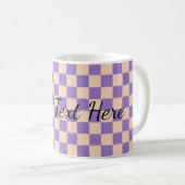 Retro-Schachbrett Süßes Lavendel Kaffeetasse (VorderseiteRechts)
