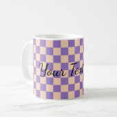 Retro-Schachbrett Süßes Lavendel Kaffeetasse (Vorderseite Links)