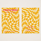 Retro-Schachbrett Swirbelgelbe Ohrring-Karte (Vorne & Hinten)