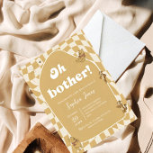 Retro-Schachbrett-Winnie-Puuh-Baby-Party Einladung