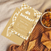 Retro-Schachbrett-Winnie-Puuh-Baby-Party Einladung