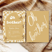 Retro-Schachbrett-Winnie-Puuh-Baby-Party Einladung