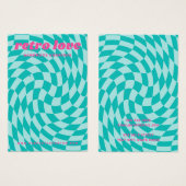 Retro-Schachbrett wirbelnde aqua-blaue Ohrring-Kar (Vorne & Hinten)