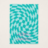 Retro-Schachbrett wirbelnde aqua-blaue Ohrring-Kar (Rückseite)