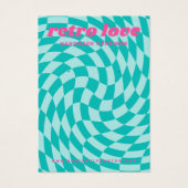 Retro-Schachbrett wirbelnde aqua-blaue Ohrring-Kar (Vorderseite)