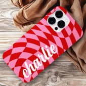 Retro-Schachbrett wirbelrot Case-Mate iPhone Hülle