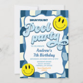 Retro Schachbrettbecken Party Geburtstag Einladung (Vorderseite)