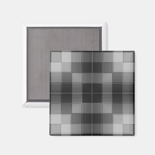 Retro-Schachbretter - grau Magnet (Vorderseite/Rückseite)