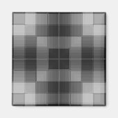 Retro-Schachbretter - grau Magnet (Vorne)