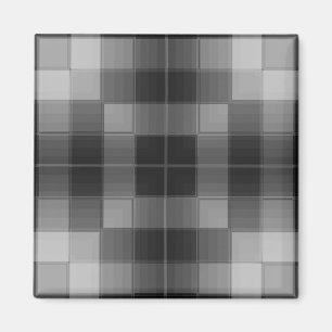 Retro-Schachbretter - grau Magnet