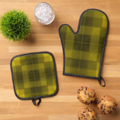 Retro-Schachbretter Ofenhandschuh & Topflappen-Set (Oben Unten)