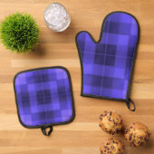 Retro-Schachbretter Ofenhandschuh & Topflappen-Set (Oben Unten)