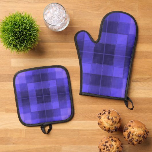 Retro-Schachbretter Ofenhandschuh & Topflappen-Set (Oben Unten)