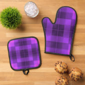 Retro-Schachbretter Ofenhandschuh & Topflappen-Set (Oben Unten)