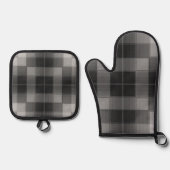 Retro-Schachbretter Ofenhandschuh & Topflappen-Set (Vorderseite)