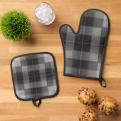 Retro-Schachbretter Ofenhandschuh & Topflappen-Set (Oben Unten)