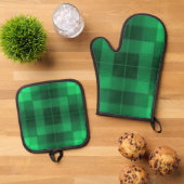 Retro-Schachbretter Ofenhandschuh & Topflappen-Set (Oben Unten)