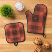 Retro-Schachbretter Ofenhandschuh & Topflappen-Set (Oben Unten)