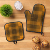 Retro-Schachbretter Ofenhandschuh & Topflappen-Set (Oben Unten)