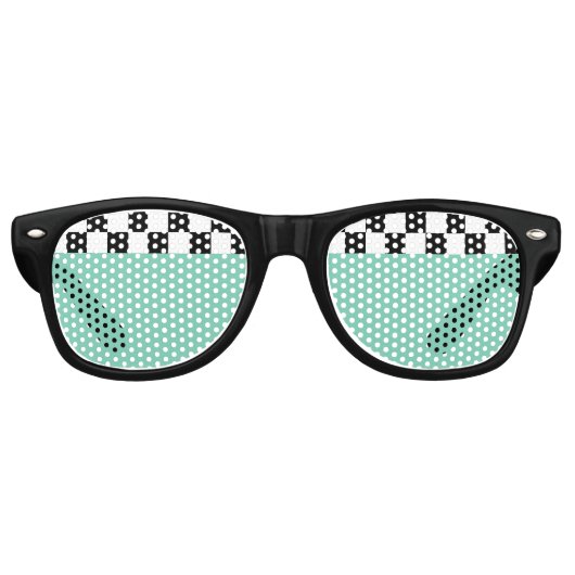 Retro-Schachbretter Partybrille (Vorderseite)