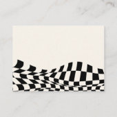 Retro-Schachbrettmuster altes Geld Flitterwochen W Begleitkarte (Rückseite)