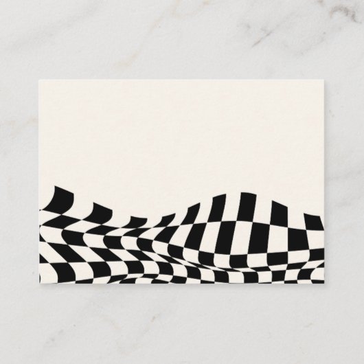 Retro-Schachbrettmuster altes Geld Flitterwochen W Begleitkarte (Rückseite)