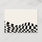 Retro Schachbrettmuster altes Geld Hochzeitskleidu Begleitkarte (Rückseite)