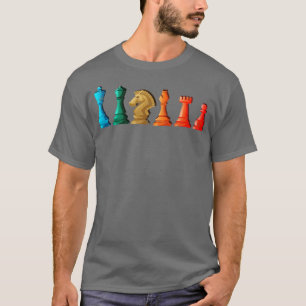 Retro Schachfiguren Brettspiel Schach T-Shirt