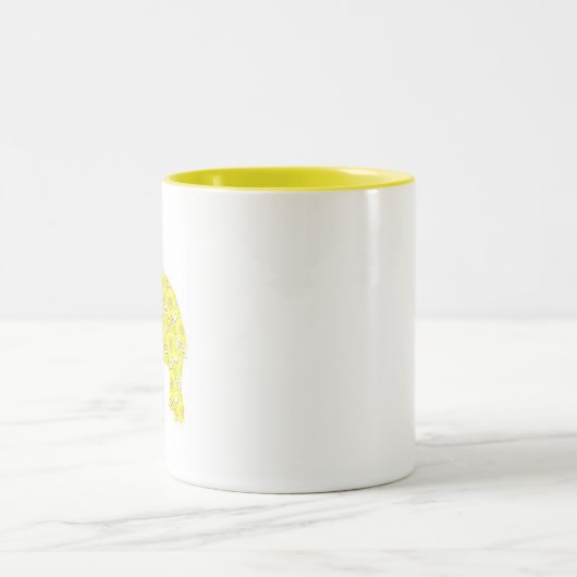 Retro Schale des Elefanten Zweifarbige Tasse (Mittel)