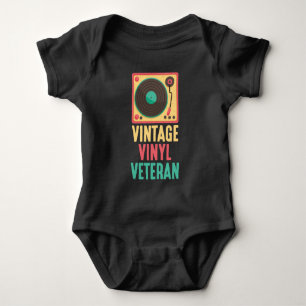 Retro-Schallplatte Musik Plattenspieler Techno DJ Baby Strampler