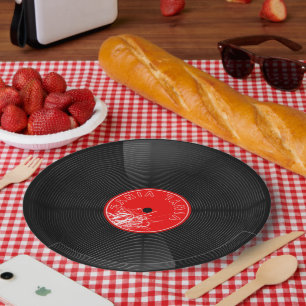 Retro-Schallplatte - Musikliebhaber Pappteller