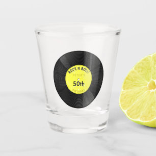 Retro-Schallplatte Rock N Roll Gelbe Geburtstagsfe Schnapsglas