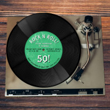 Retro-Schallplatte Rock N Roll Grüne Geburtstagsfe