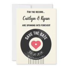 Retro-Schallplatte Save the Date – Musikliebhaber